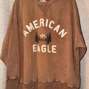 American Eagle Outfitters Brown Graphic Sweatshirt
